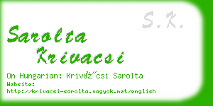 sarolta krivacsi business card